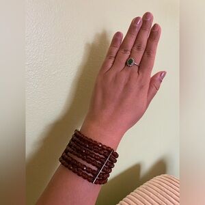 Sweet layered, faceted bead bracelet